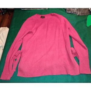 Halogen 100% Cashmere Women's (S) Red Sweater Side Splits Bow Detail Coquette